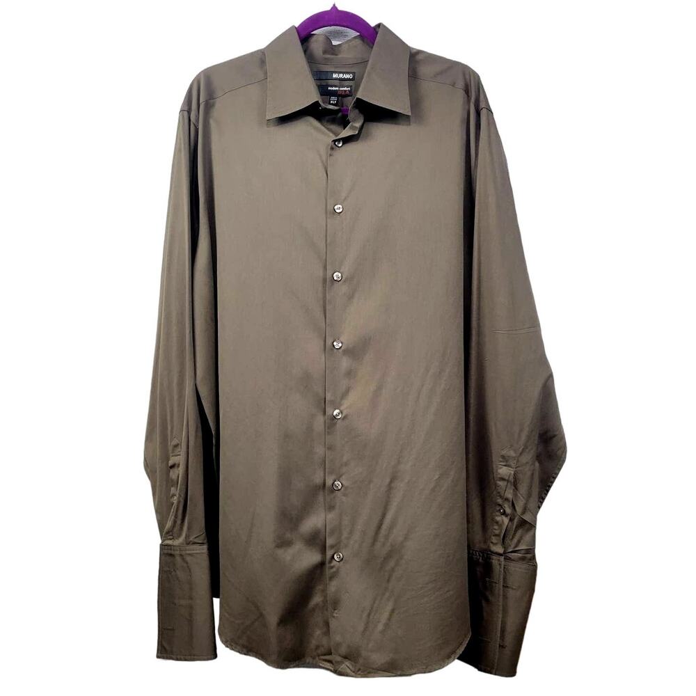 Murano Men's Long Sleeve Shirt Brown Size‎ XLT